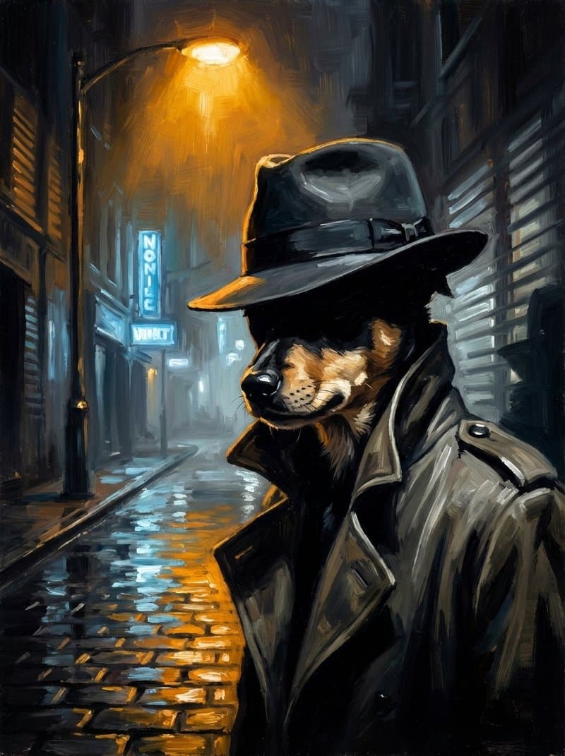Noir-detektiv portrait style